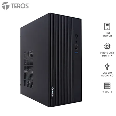Case con fuente TEROS TE-1035S, Mini Tower, MICRO-ATX / MINI-ITX, USB, Audio, 250W