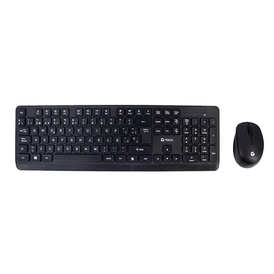 Combo Kit inalámbrico teclado y mouse TEROS TE-5011CS, 2.4GHz, Receptor USB