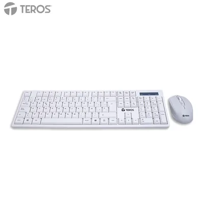 Combo Kit inalámbrico teclado y mouse TEROS TE-5016S, 2.4GHz, Receptor USB