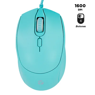 Mouse alámbrico TEROS TE-1227S, 1600 DPI, USB