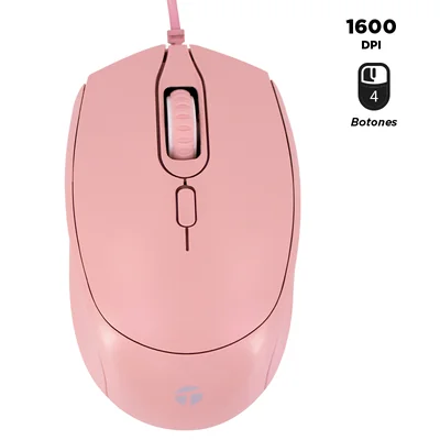 Mouse alámbrico TEROS TE-1226S, 1600 DPI, USB