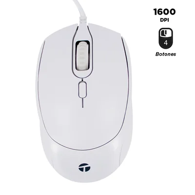 Mouse alámbrico TEROS TE-1225S, 1600 DPI, USB